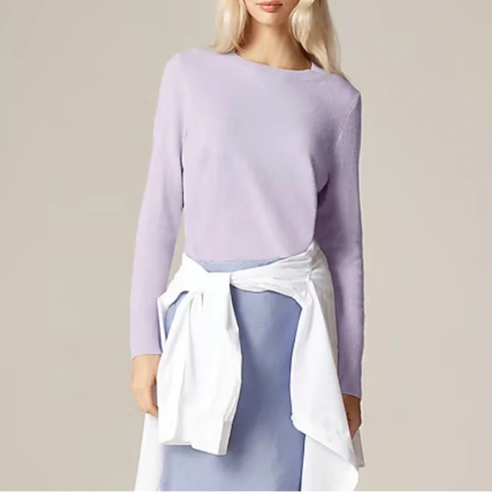 J crew Cashmere classic-fit crewneck sweater Sweet Hyacinth